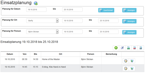 Beispiel Einsatzplanung