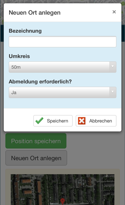 Neuen Ort definieren